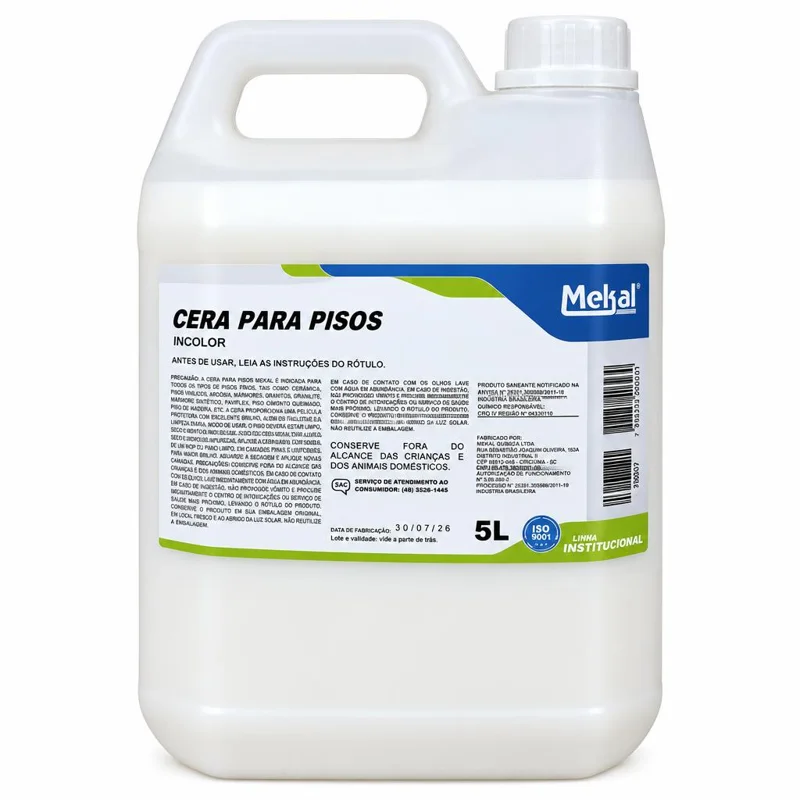 Cera para Pisos Incolor (brilho e proteção para pisos)