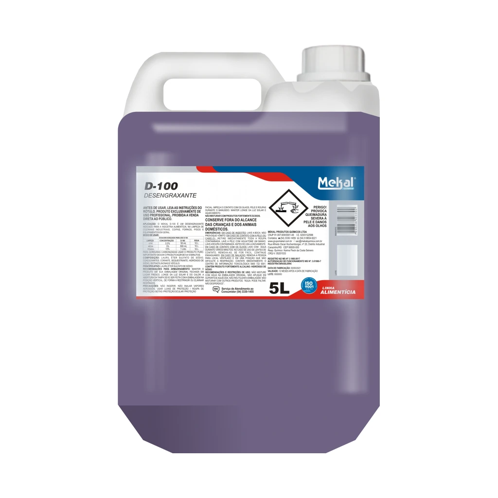 Mekal D-100 (desengraxante para gordura carbonizada) 5 L