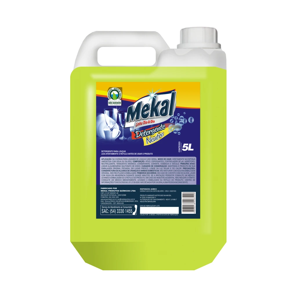 Detergente Neutro Linha Dia-a-Dia (lavagem de louças) 5 L