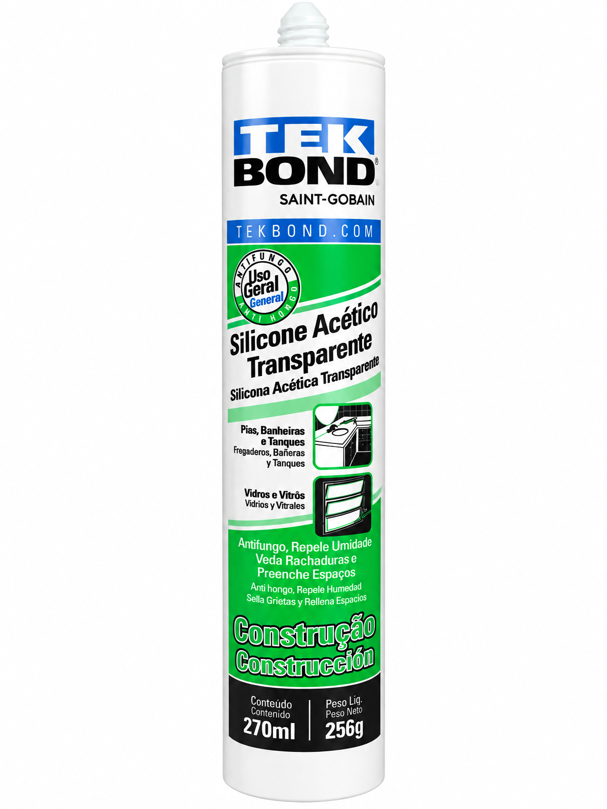 Silicone Acético Transparente 270 ml — Tek Bond