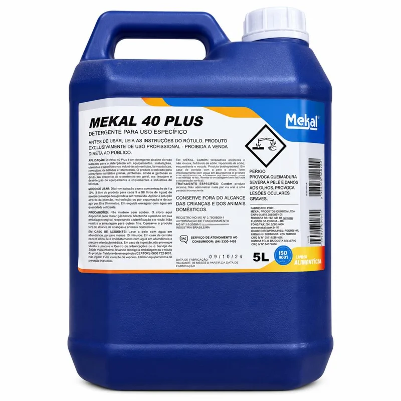 Mekal 40 Plus (detergente alcalino clorado)