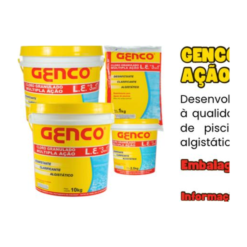 Cloro Granulado Múltipla Ação 3 em 1 L.E. — Genco