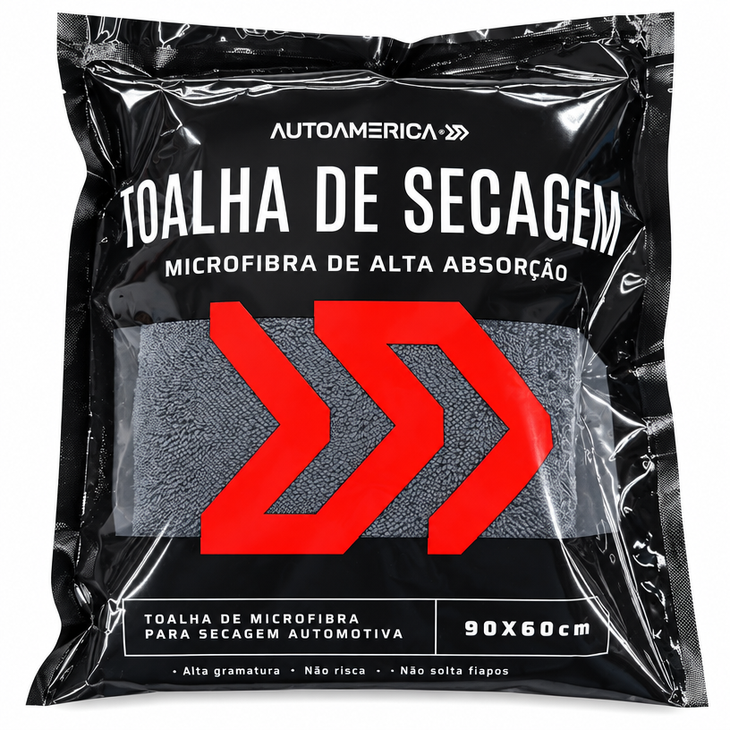 Auto América Toalha de Secagem Microfibra 90x60 cm