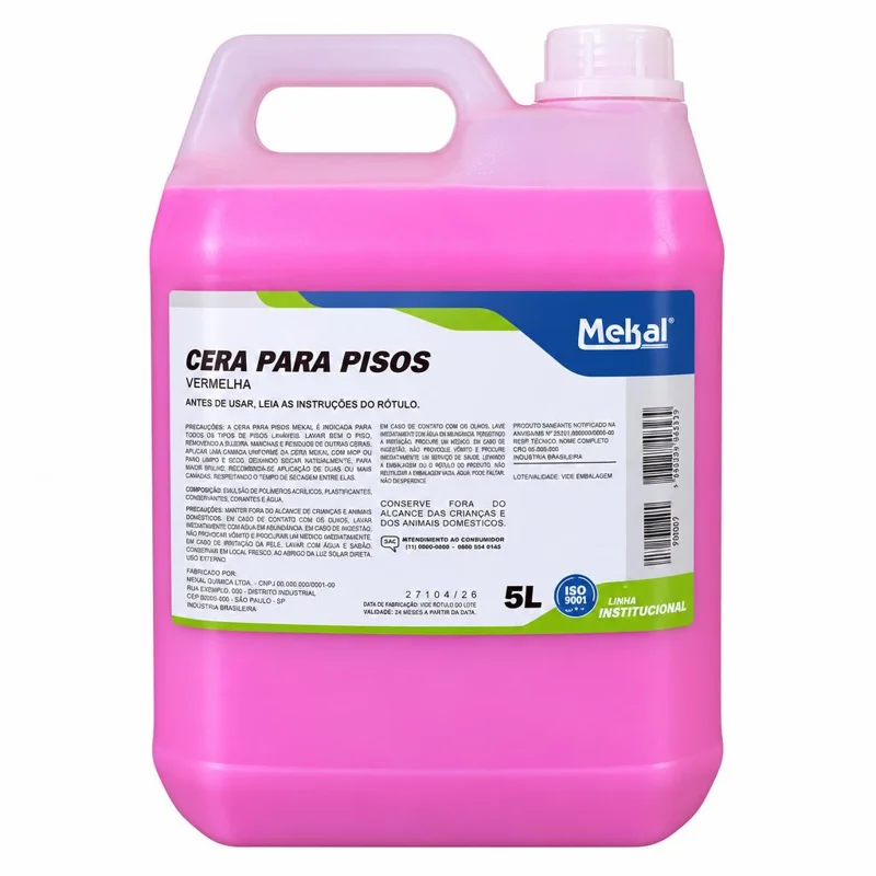 Cera para Pisos Vermelha (brilho e cor para pisos)