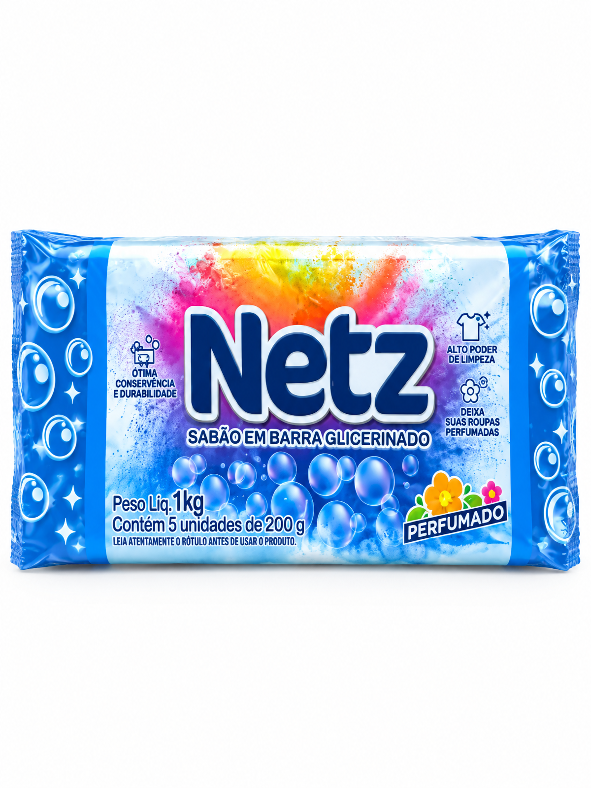 Netz Sabão em Barra Glicerinado Perfumado 1 kg